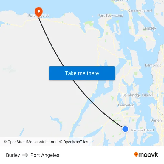 Burley to Port Angeles map