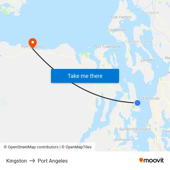 Kingston to Port Angeles map