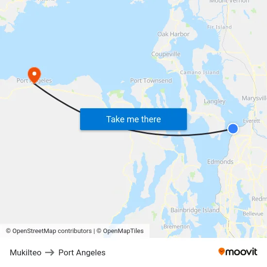 Mukilteo to Port Angeles map