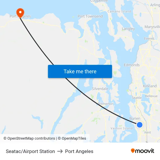 Seatac/Airport Station to Port Angeles map