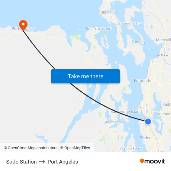 Sodo Station to Port Angeles map