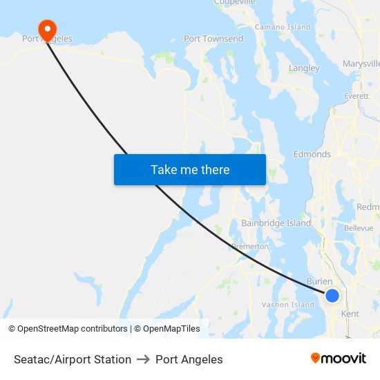 Seatac/Airport Station to Port Angeles map