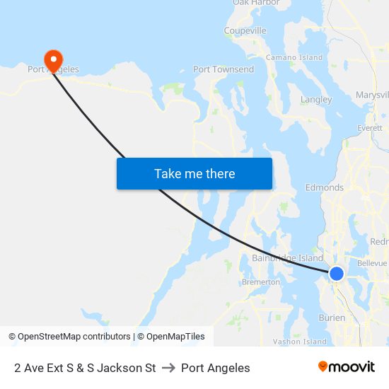 2 Ave Ext S & S Jackson St to Port Angeles map