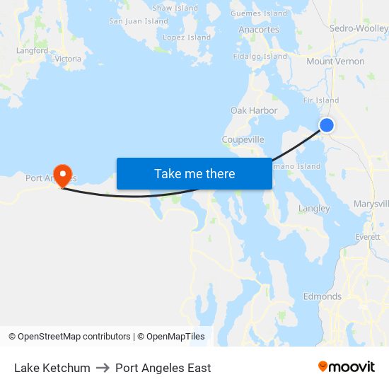 Lake Ketchum to Port Angeles East map