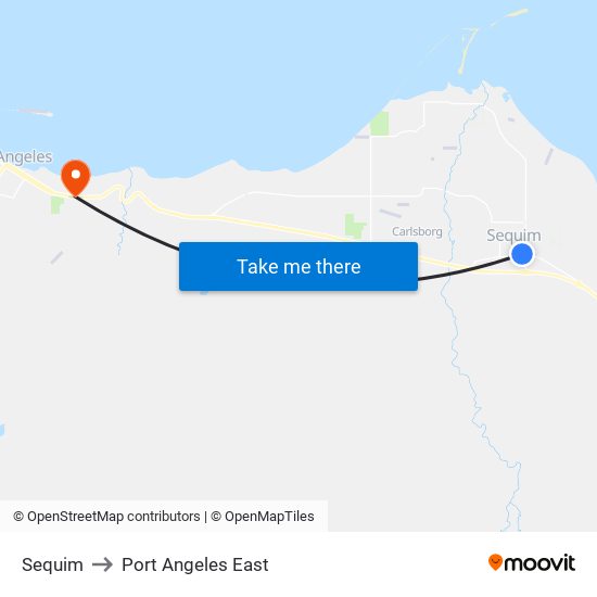 Sequim to Port Angeles East map