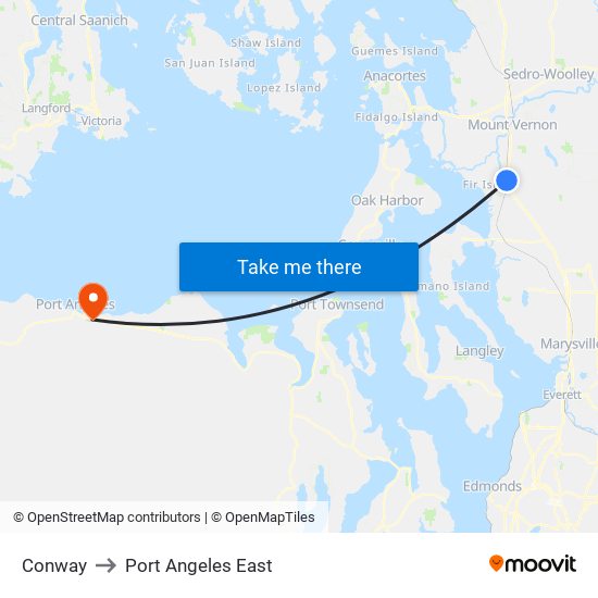 Conway to Port Angeles East map