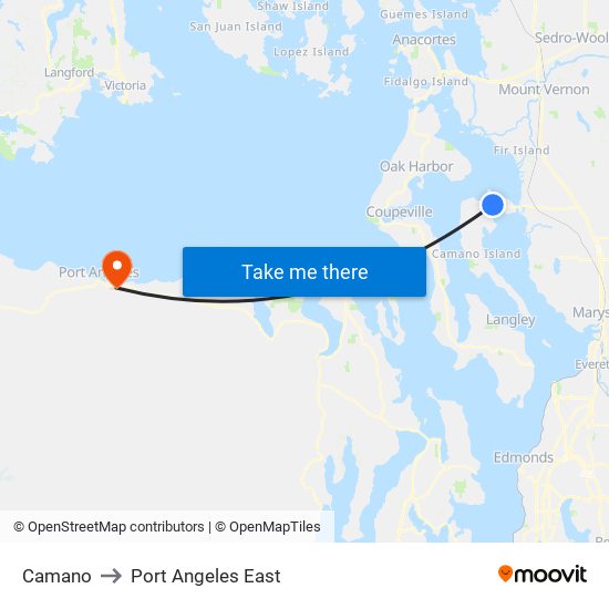 Camano to Port Angeles East map