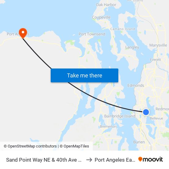 Sand Point Way NE & 40th Ave NE to Port Angeles East map