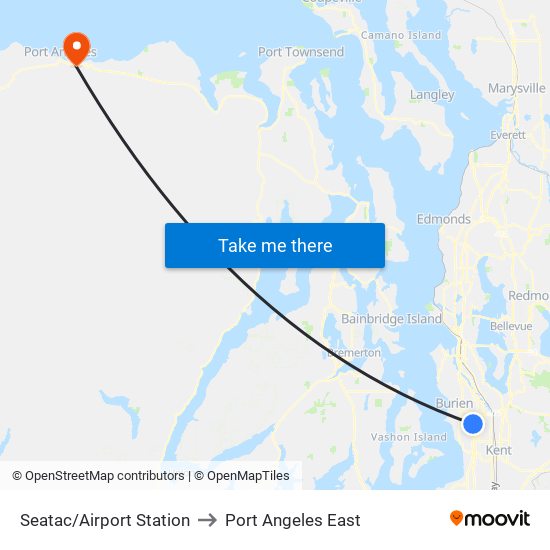 Seatac/Airport Station to Port Angeles East map