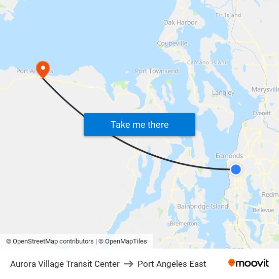 Aurora Village Transit Center to Port Angeles East map