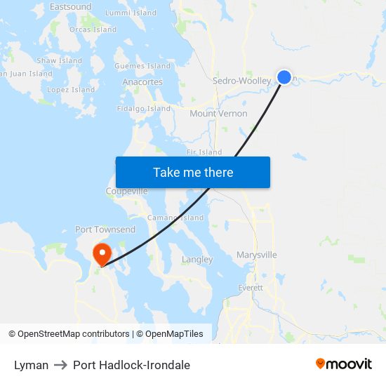 Lyman to Port Hadlock-Irondale map