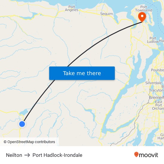 Neilton to Port Hadlock-Irondale map