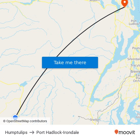 Humptulips to Port Hadlock-Irondale map