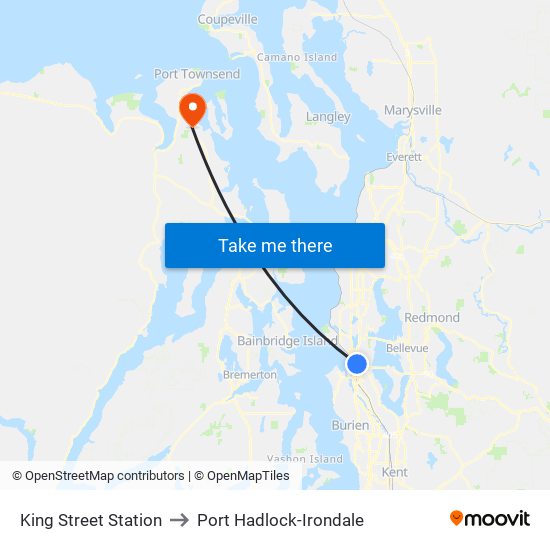 King Street Station to Port Hadlock-Irondale map