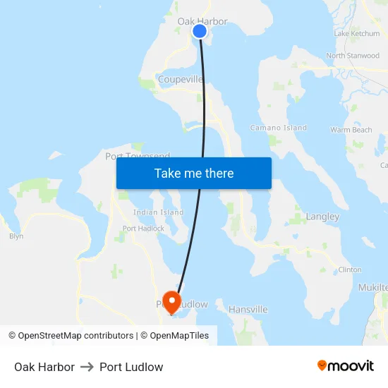 Oak Harbor to Port Ludlow map