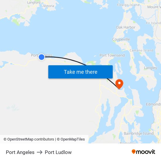 Port Angeles to Port Ludlow map