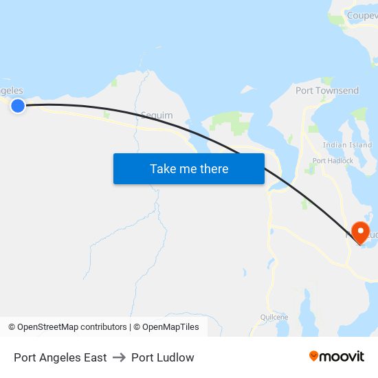 Port Angeles East to Port Ludlow map