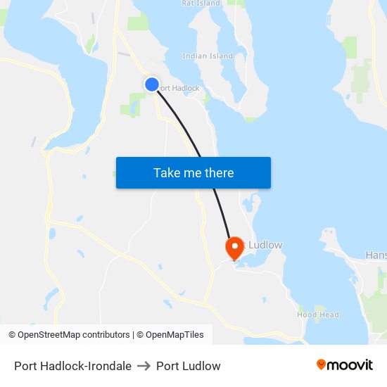 Port Hadlock-Irondale to Port Ludlow map