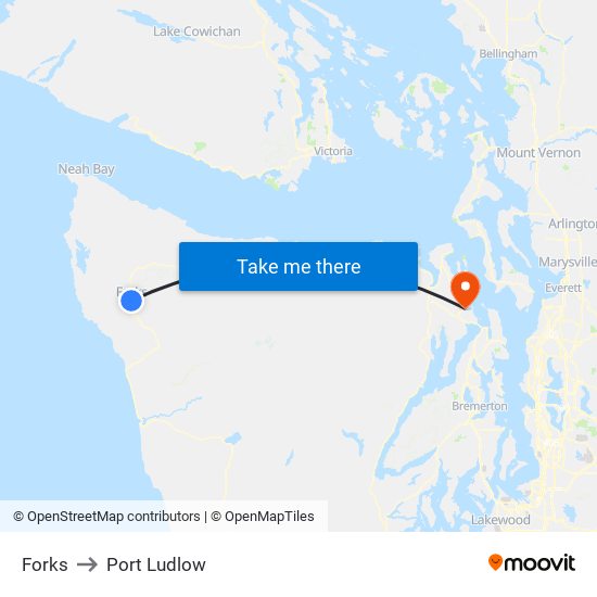 Forks to Port Ludlow map