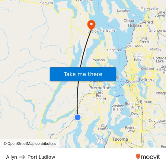 Allyn to Port Ludlow map