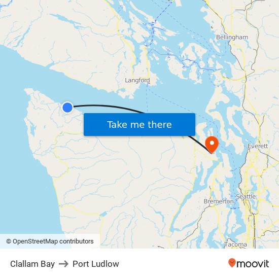 Clallam Bay to Port Ludlow map