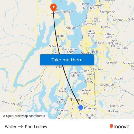 Waller to Port Ludlow map