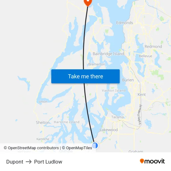 Dupont to Port Ludlow map