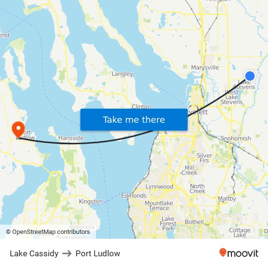 Lake Cassidy to Port Ludlow map