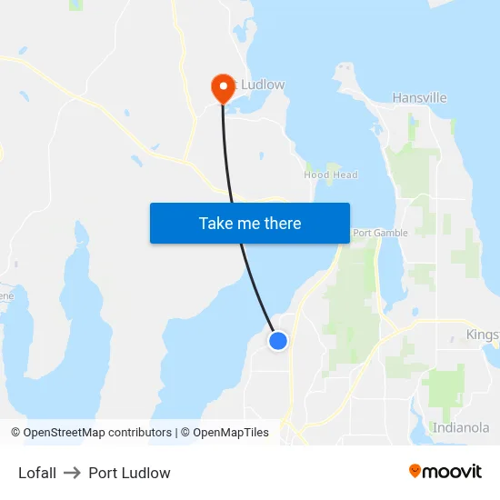 Lofall to Port Ludlow map
