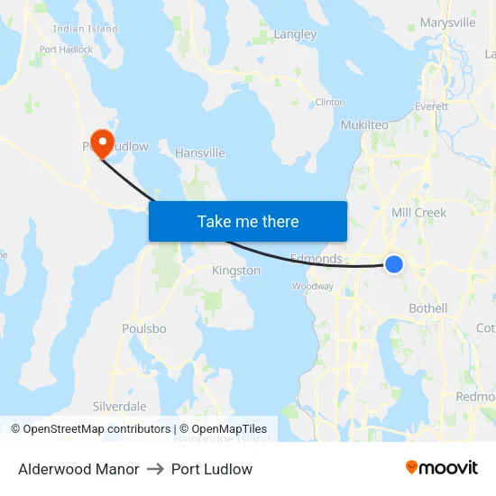 Alderwood Manor to Port Ludlow map