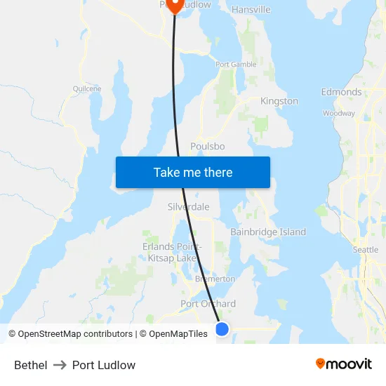 Bethel to Port Ludlow map
