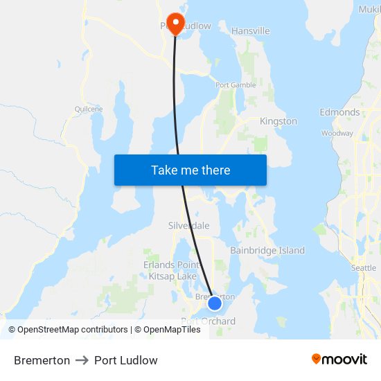 Bremerton to Port Ludlow map