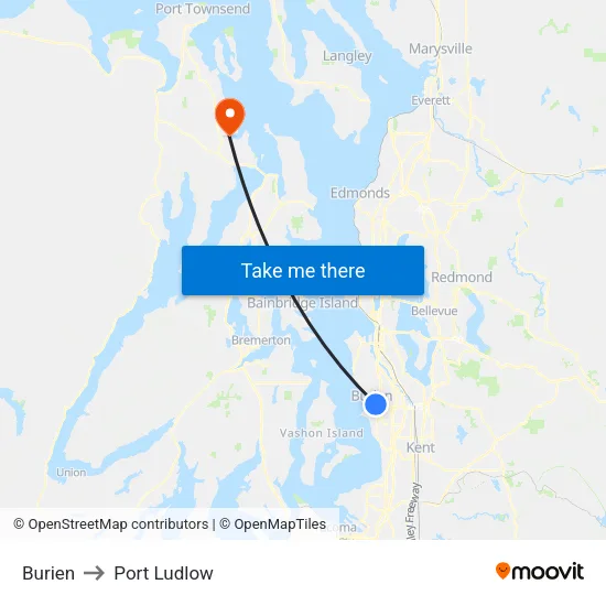 Burien to Port Ludlow map