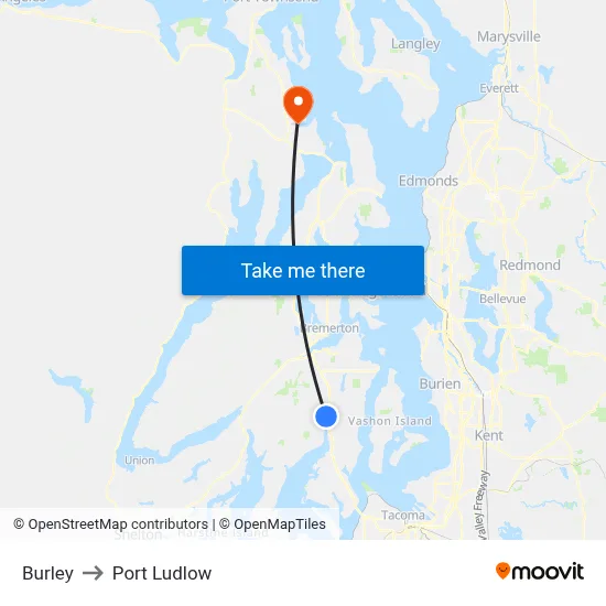 Burley to Port Ludlow map