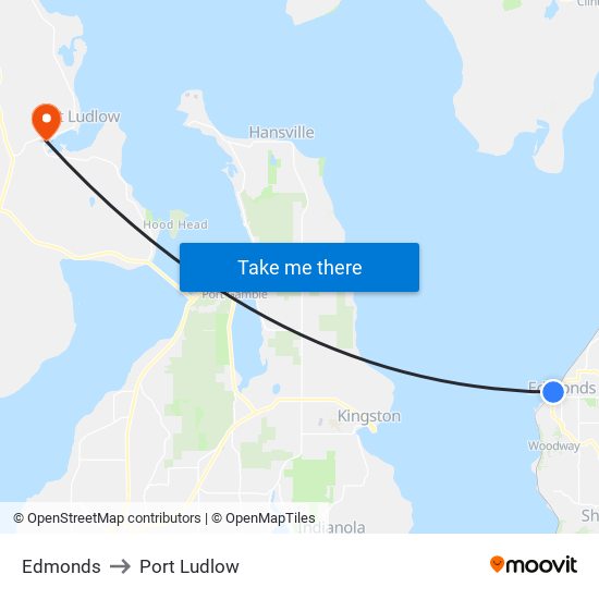 Edmonds to Port Ludlow map