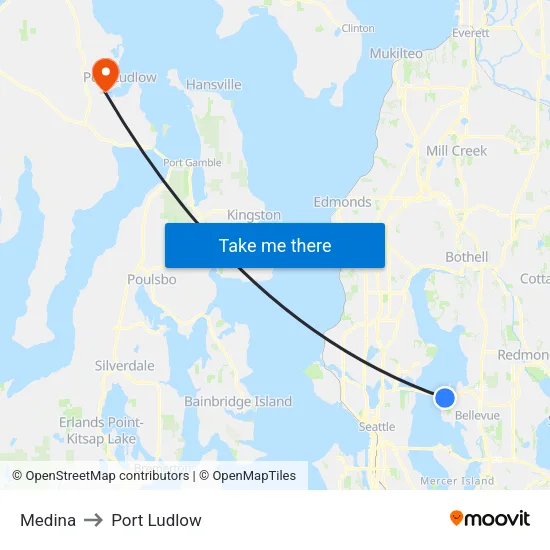 Medina to Port Ludlow map
