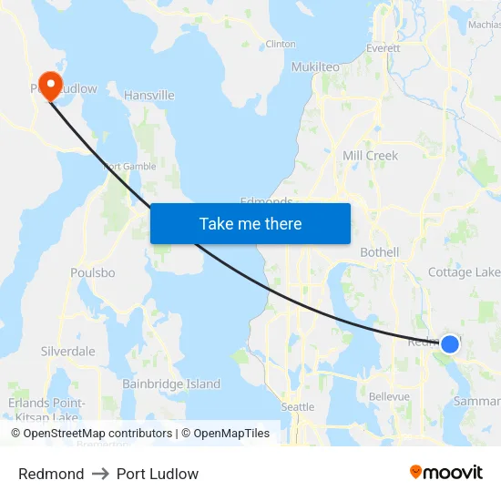 Redmond to Port Ludlow map