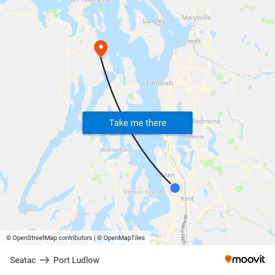 Seatac to Port Ludlow map