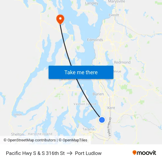 Pacific Hwy S & S 316th St to Port Ludlow map