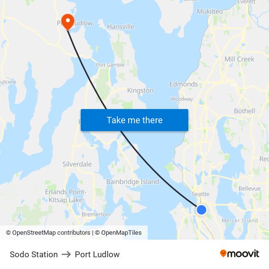 Sodo Station to Port Ludlow map