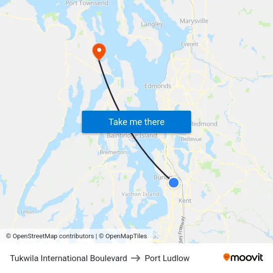Tukwila International Boulevard to Port Ludlow map