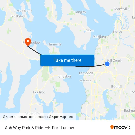 Ash Way Park & Ride to Port Ludlow map