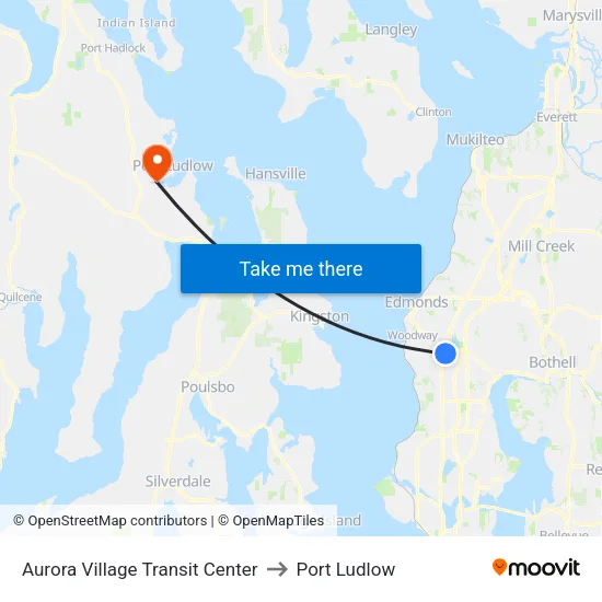 Aurora Village Transit Center to Port Ludlow map