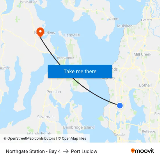 Northgate Station - Bay 4 to Port Ludlow map