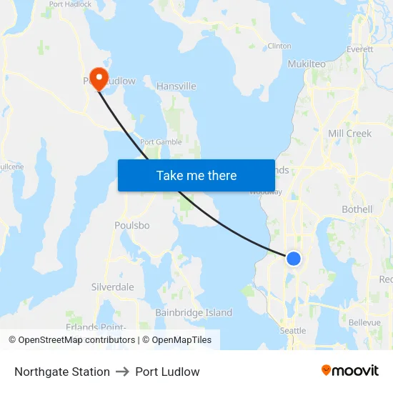 Northgate Station to Port Ludlow map