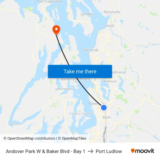 Andover Park W & Baker Blvd - Bay 1 to Port Ludlow map