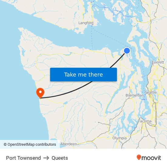 Port Townsend to Queets map