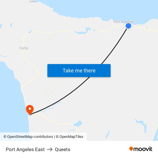 Port Angeles East to Queets map