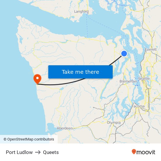 Port Ludlow to Queets map