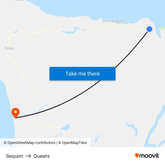 Sequim to Queets map